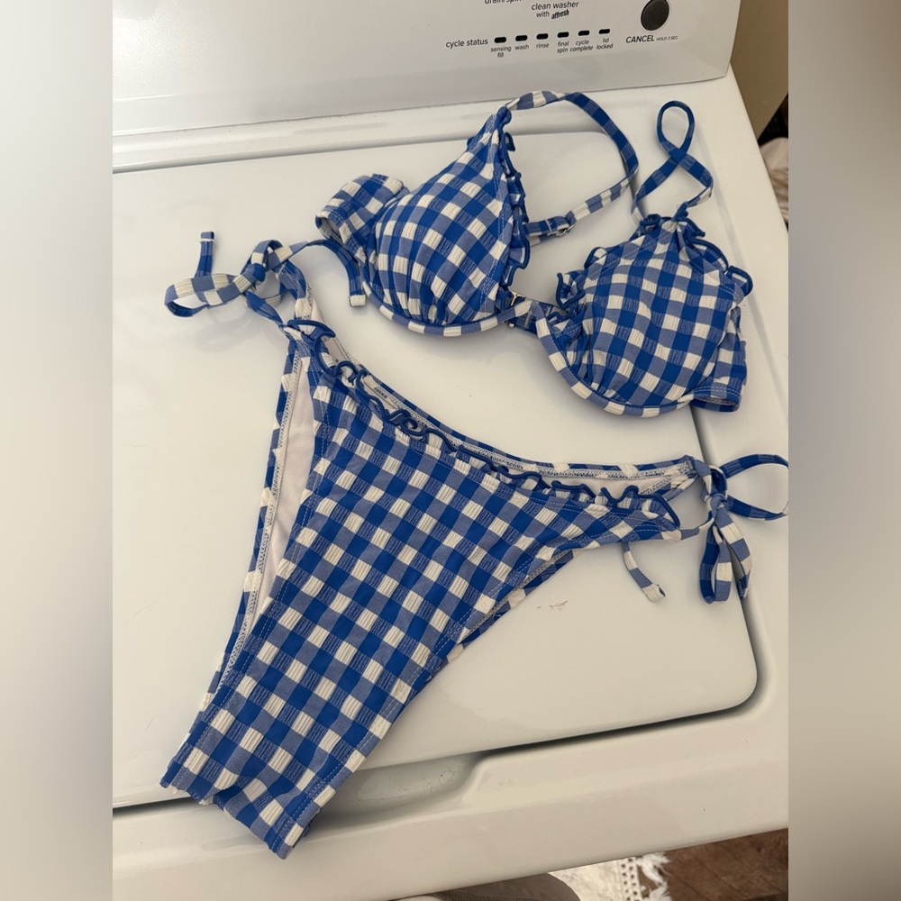 Target Blue and White Gingham String Bikini